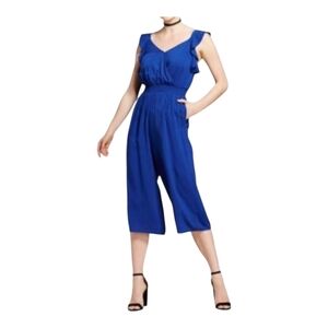 Xhilaration Royal Blue Ruffle Jumpsuit